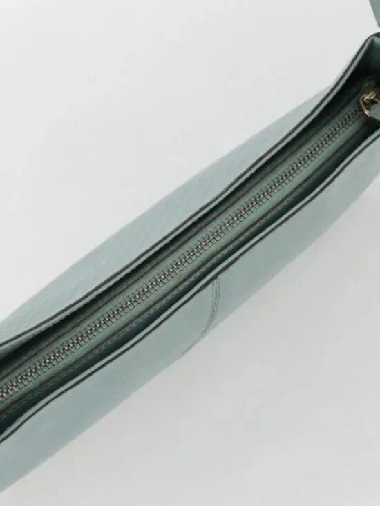 GUCCI Micro GG Canvas Shoulder Bag Leather Light Blue Gold 001 5155 Auth 173651 - Picture 6 of 16